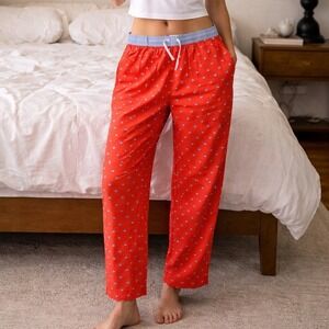 Southern Tide Orange Fish Print Cotton Pajama Lounge Pants Size M O2